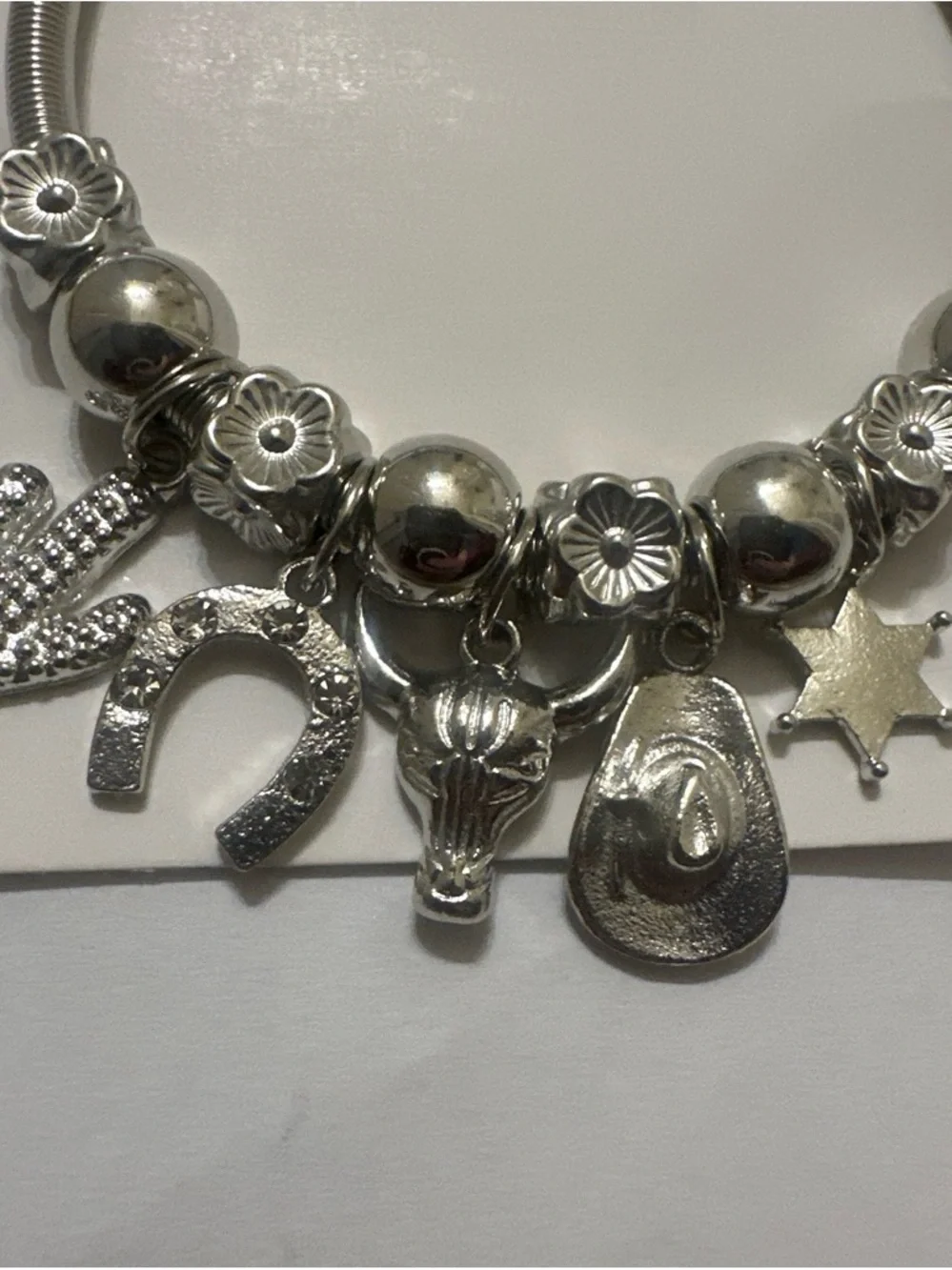 Silver Western Charm Bracelet - Women Jewelry